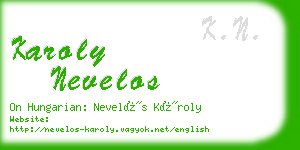 karoly nevelos business card